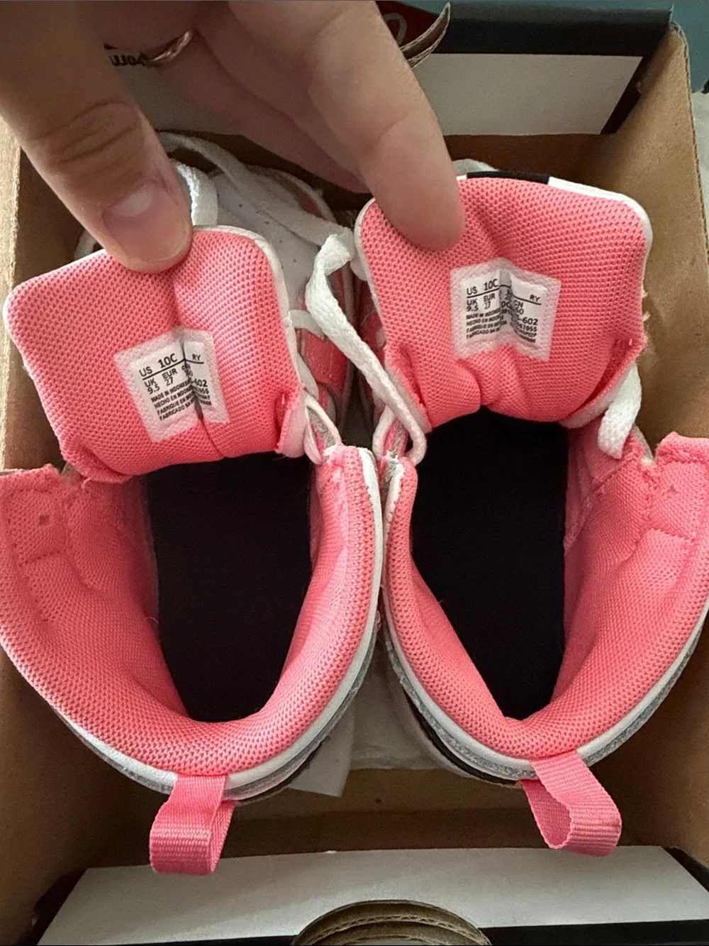 Kids Pink & White Nike Jordan 1 Mid